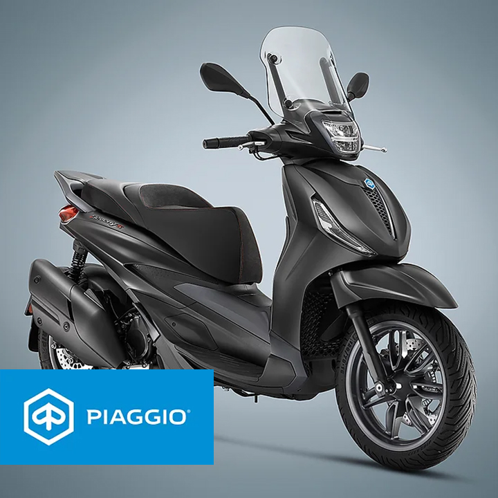 Werbung für Piaggio Fahrzeuge, Service & Reperatur.