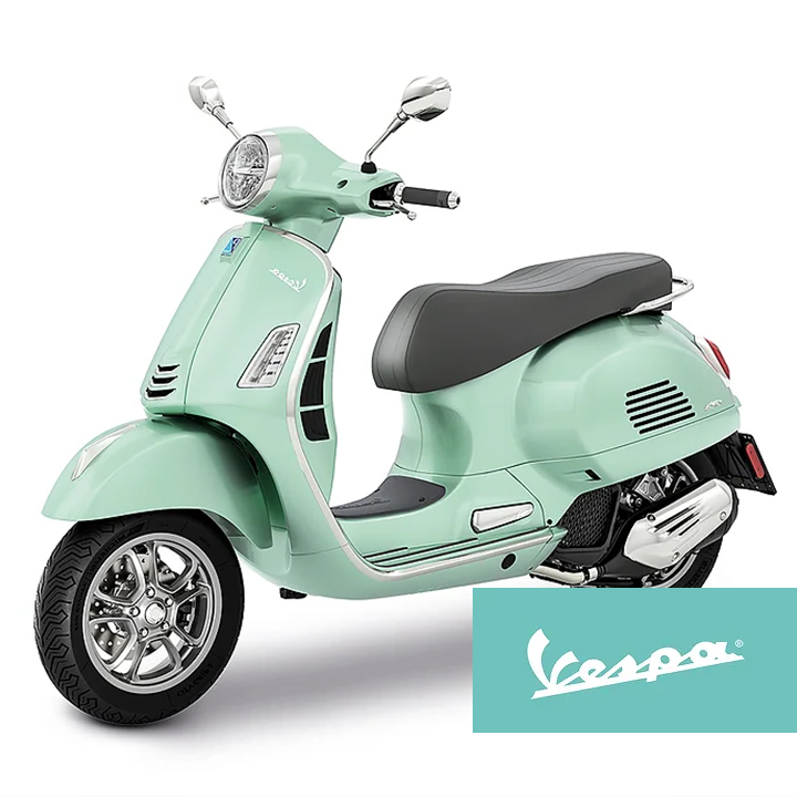 Werbung für Vespa Fahrzeuge, Service & Reperatur.